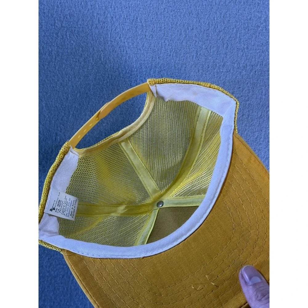 Vintage Dogskin Lake Lodge Debroni's Hat Cap Snap Back Mens‎ One Size Yellow